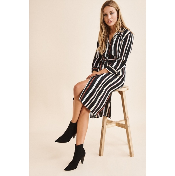 BNWOT Dynamite Shirt Dress with Sash Tie Belt. - Picture 2 of 10